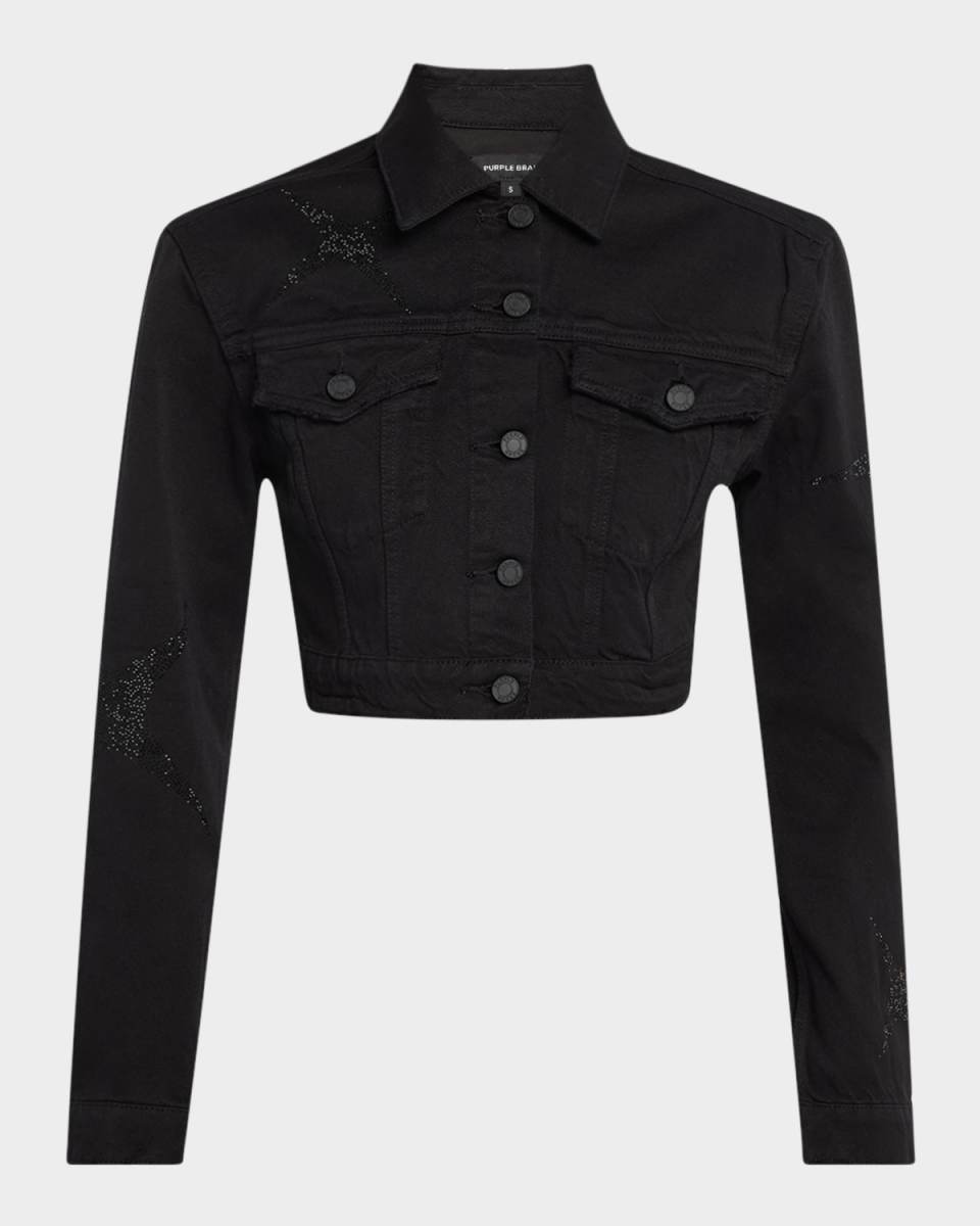 Cropped Star Denim Jacket